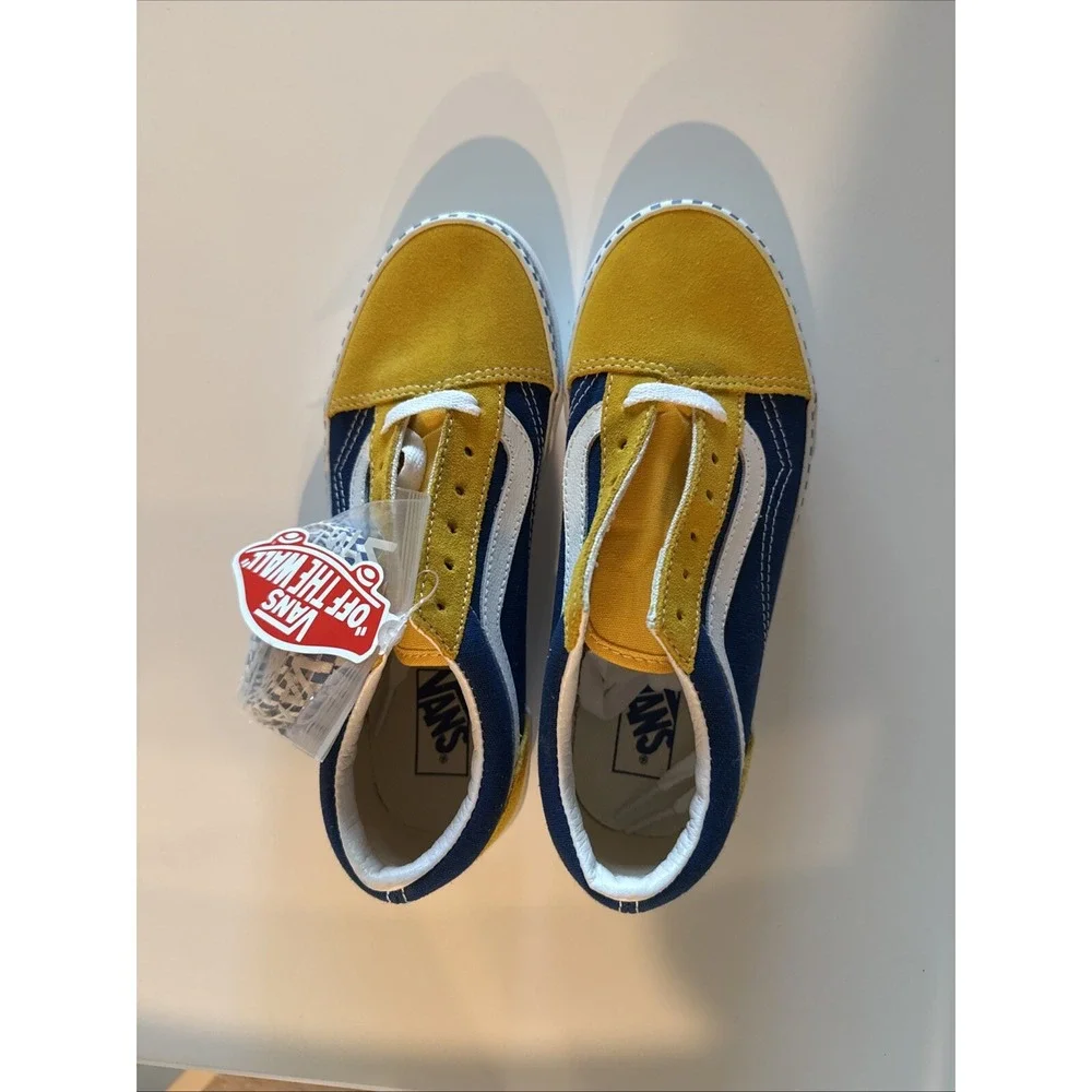 Vans off the wall Kids shoes Sneakers size 3.0 Blue Yellow White 721356‎